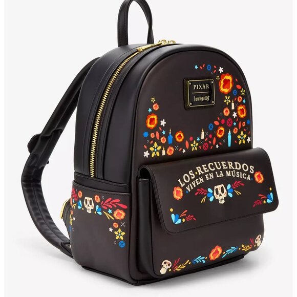 Loungefly Disney Pixar Coco Floral 10th Anniversary Backpack and Wallet Set NWT - Picture 3 of 9